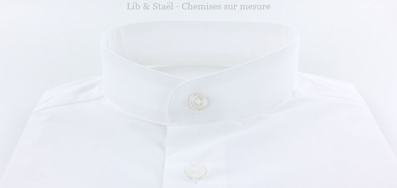 Easy-iron plain white poplin shirt